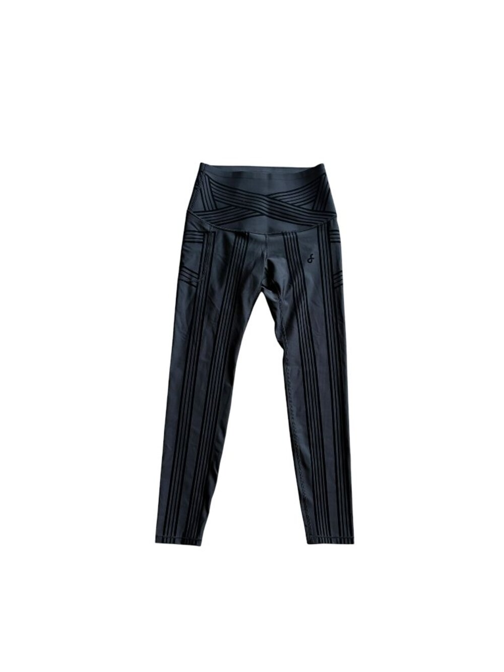 Fanka Women's Powerband Resistance Reversible Leggings  Black 10 NWT